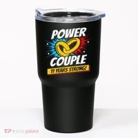 Married 11 Years Power Couple 11th Wedding Anniversary Tumbler thumb 0