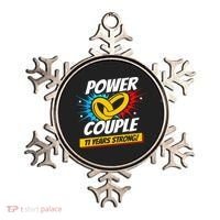 Married 11 Years Power Couple 11th Wedding Anniversary Ornament thumb 0