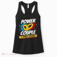 Married 11 Years Power Couple 11th Wedding Anniversary Women's Tank Top thumb 0