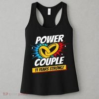 Married 11 Years Power Couple 11th Wedding Anniversary Women's Tank Top thumb 3