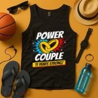 Married 11 Years Power Couple 11th Wedding Anniversary Tank Top thumb 4