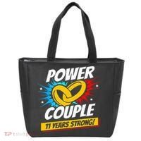 Married 11 Years Power Couple 11th Wedding Anniversary Tote Bag thumb 0