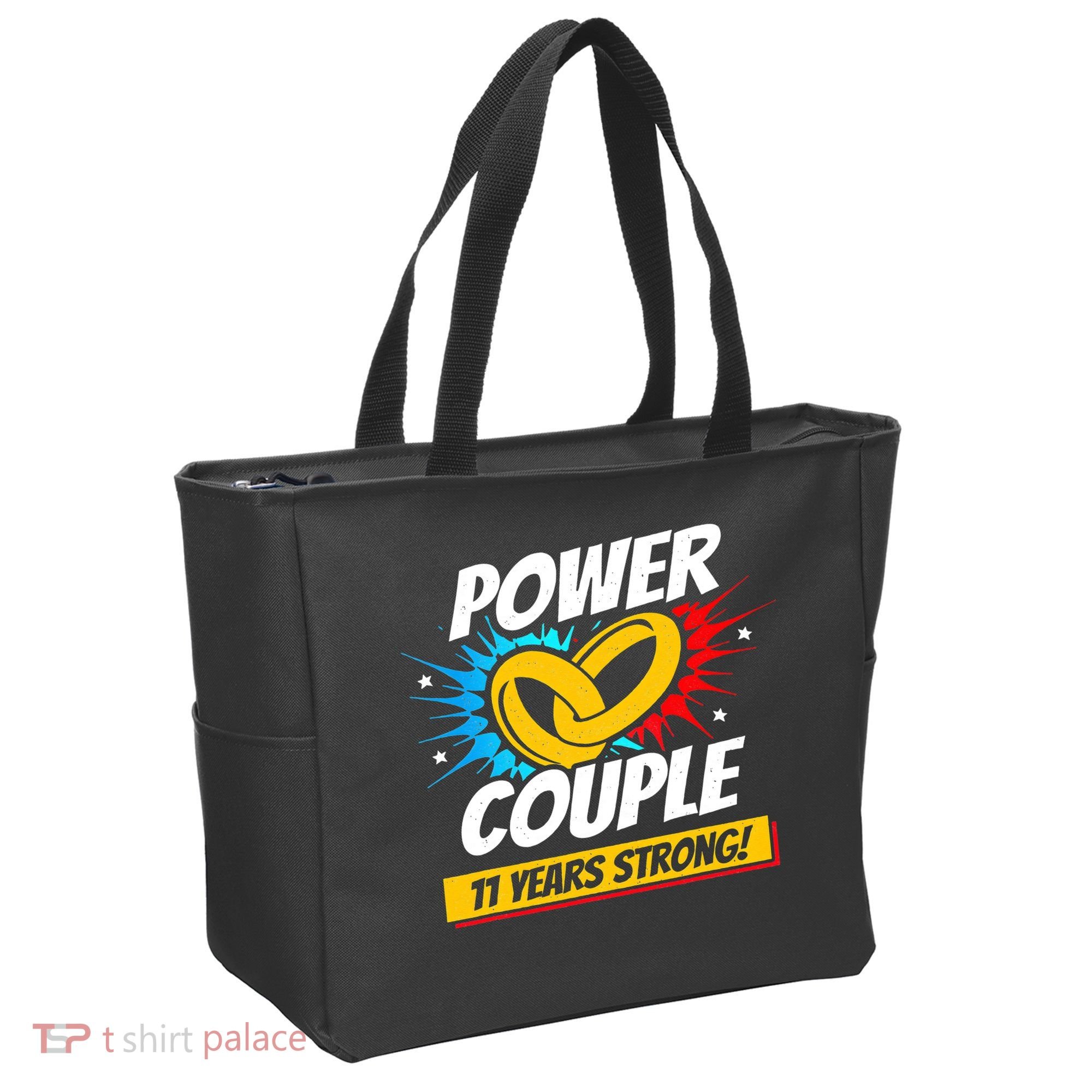 Married 11 Years Power Couple 11th Wedding Anniversary Tote Bag