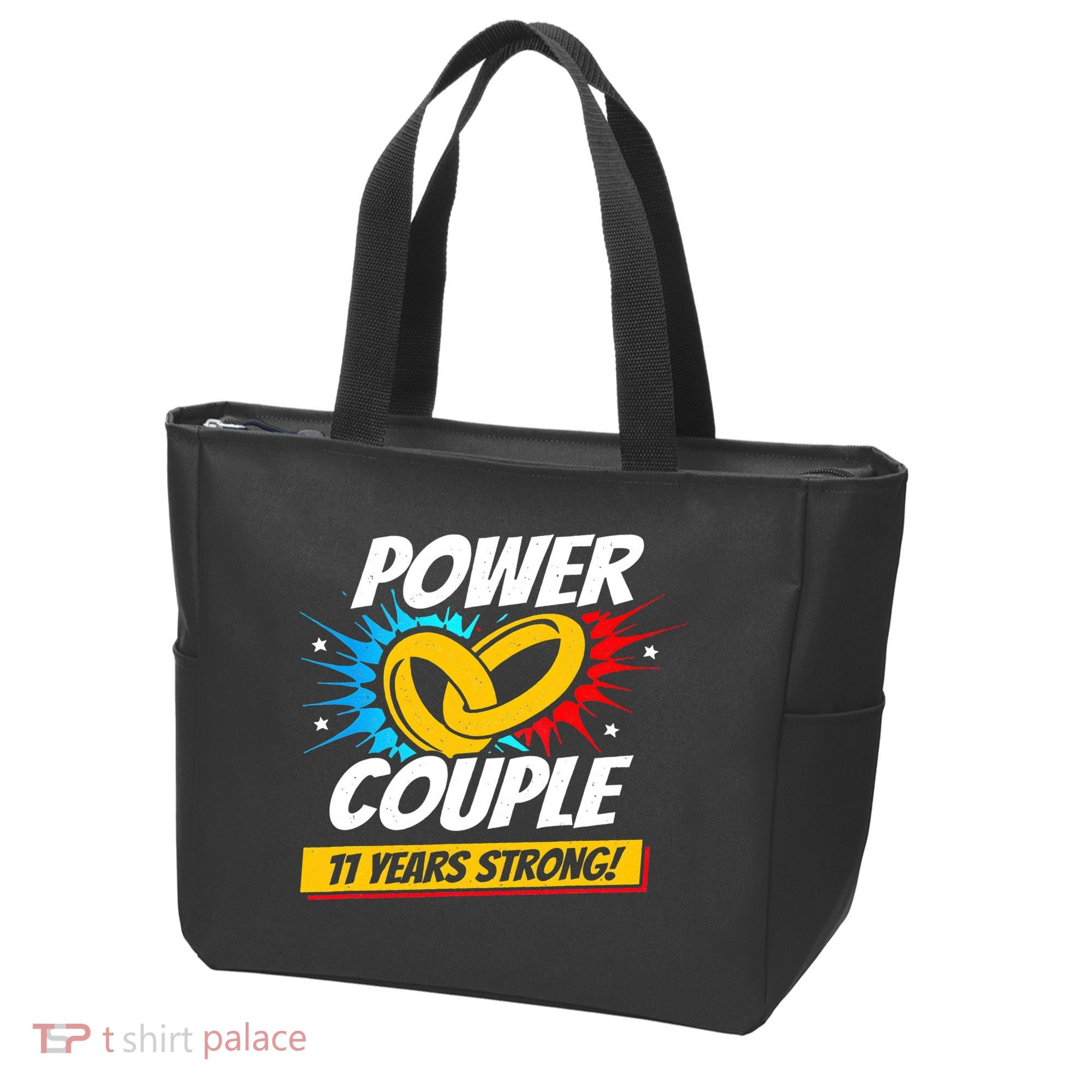 Married 11 Years Power Couple 11th Wedding Anniversary Tote Bag