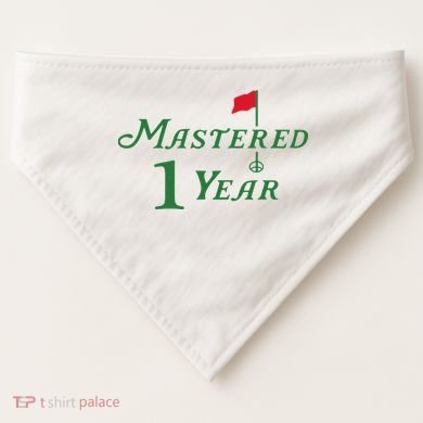 Mastered 1 Year Birthday, Golf, 1st Birthday USA-Made Doggie Bandana