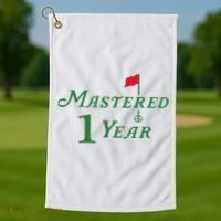 Mastered 1 Year Birthday, Golf, 1st Birthday Golf Towel thumb 1