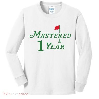 Mastered 1 Year Birthday, Golf, 1st Birthday Kids Long Sleeve Shirt