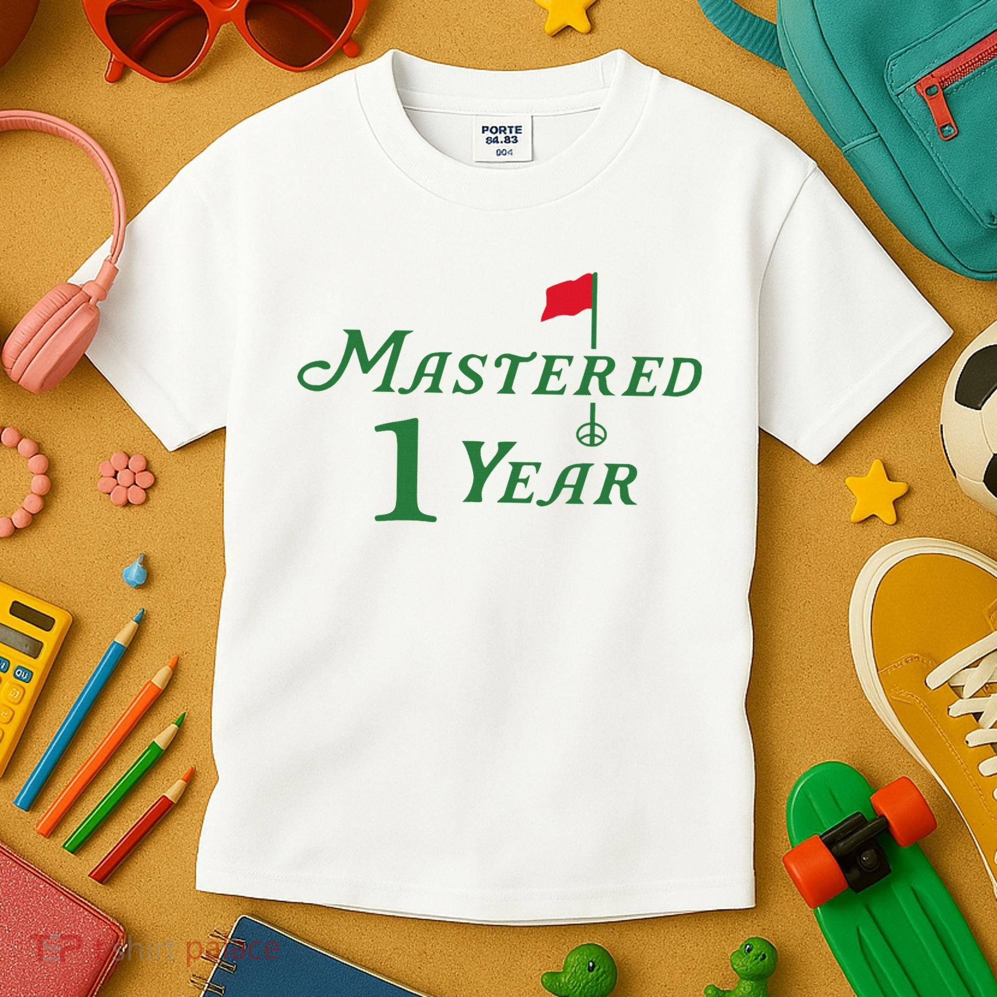 Mastered 1 Year Birthday, Golf, 1st Birthday Kids T-Shirt