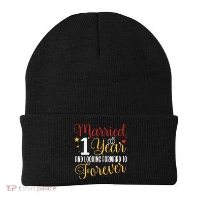 Married 1 Year 1st Wedding Anniversary Couples Matching Beanie