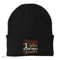 Married 1 Year 1st Wedding Anniversary Couples Matching Beanie thumb 0