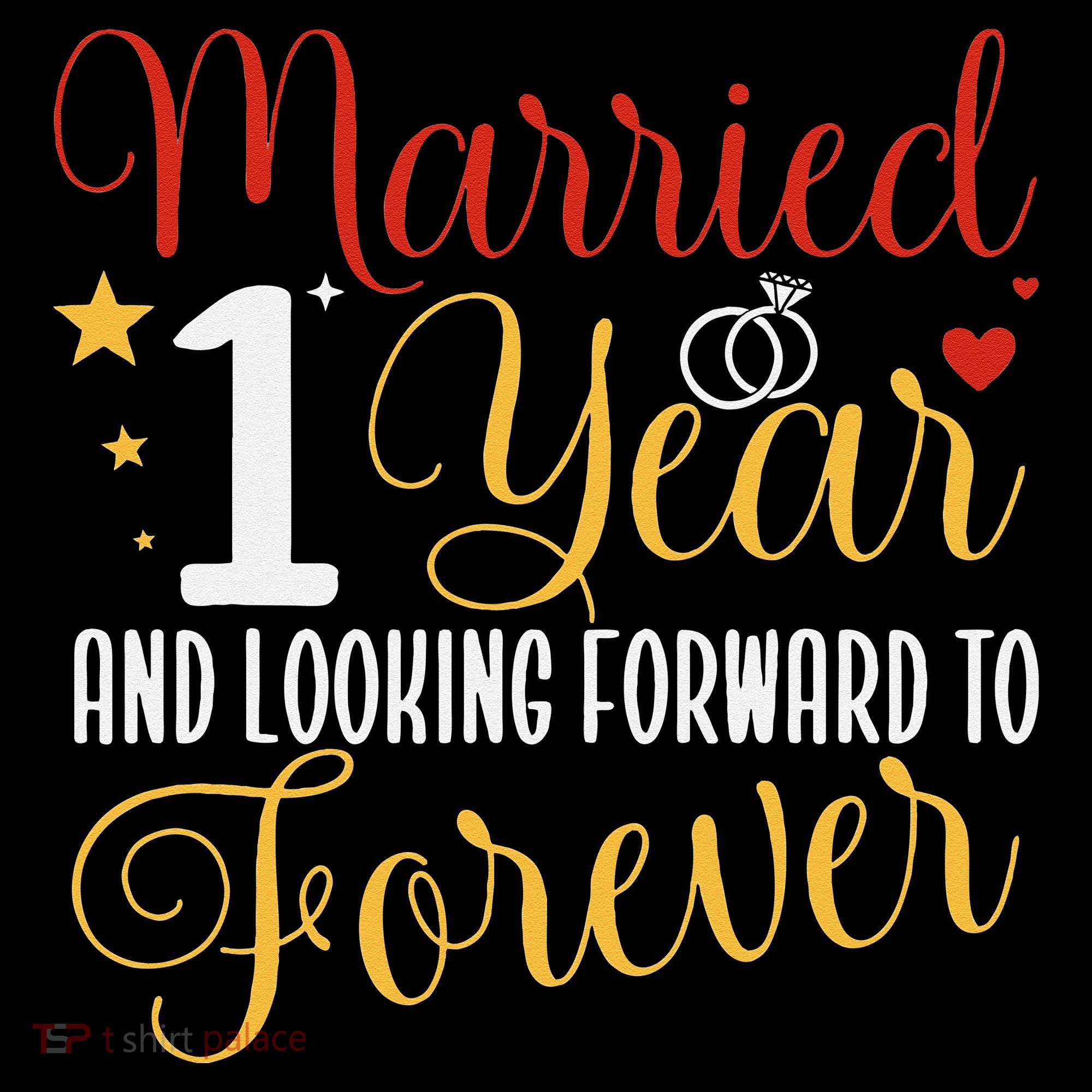 Married 1 Year 1st Wedding Anniversary Couples Matching Women's Hoodie