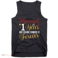 Married 1 Year 1st Wedding Anniversary Couples Matching Tank Top thumb 0