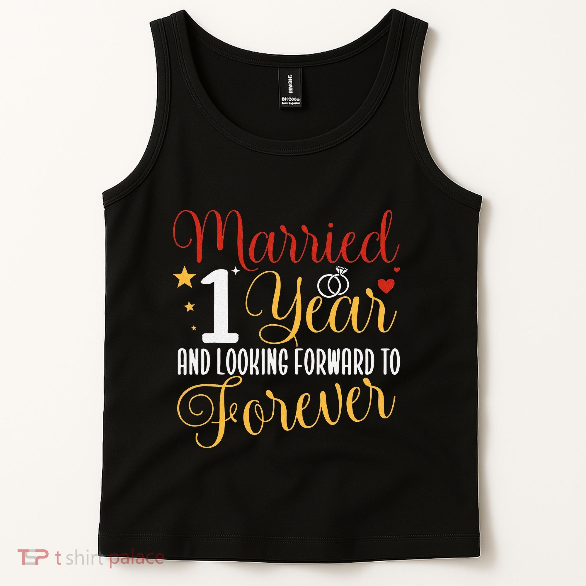 Married 1 Year 1st Wedding Anniversary Couples Matching Tank Top