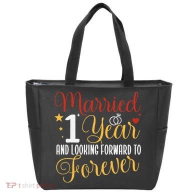Married 1 Year 1st Wedding Anniversary Couples Matching Tote Bag