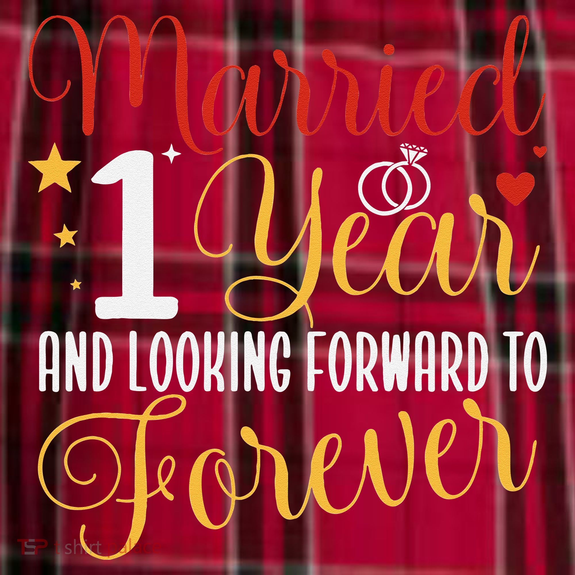 Married 1 Year 1st Wedding Anniversary Couples Matching Women's Flannel Plaid Pajama Pants