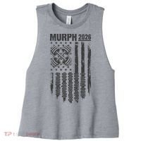 Murph 2026 Barbell American Flag Women's Racerback Cropped Tank thumb 0