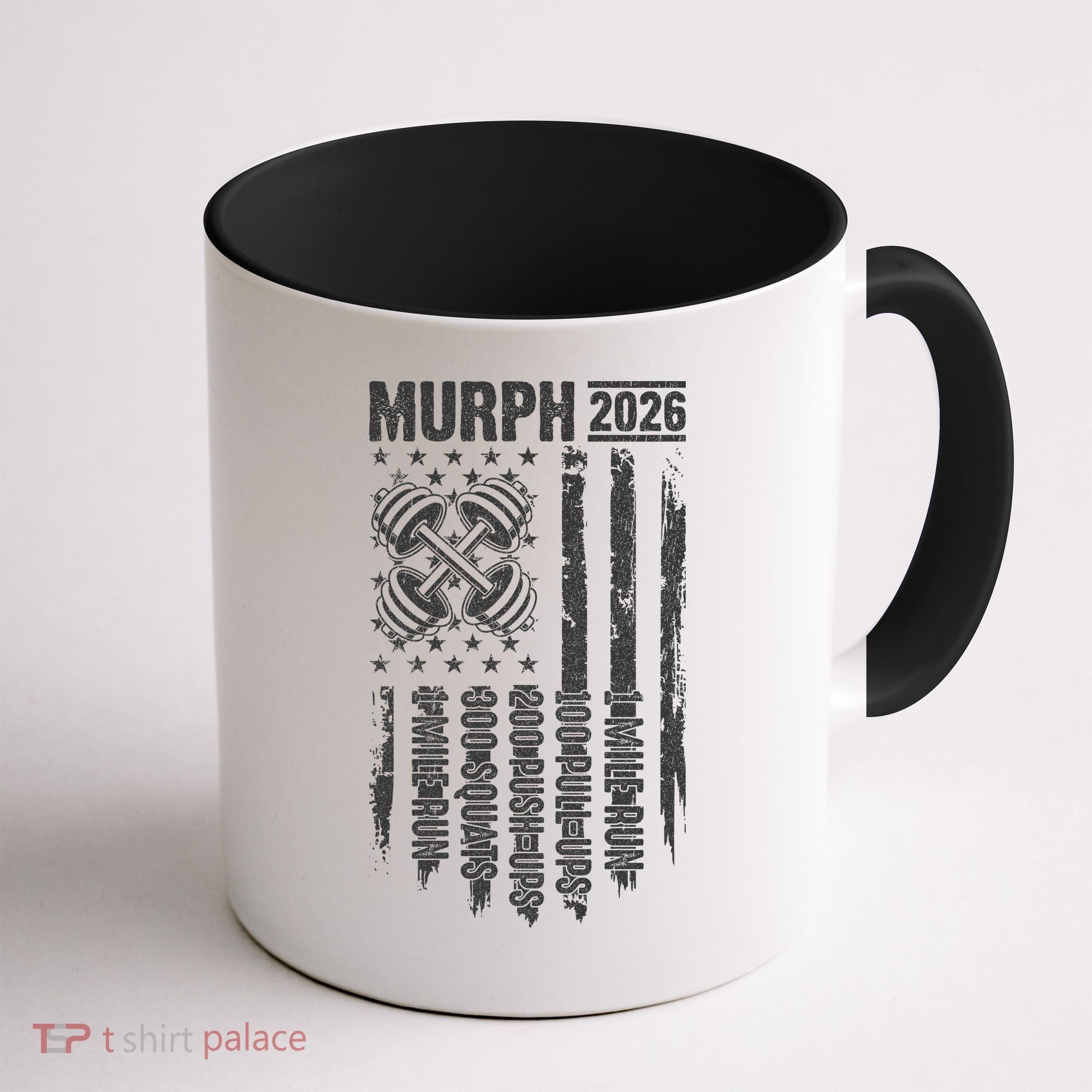 Murph 2026 Barbell American Flag Coffee Mug