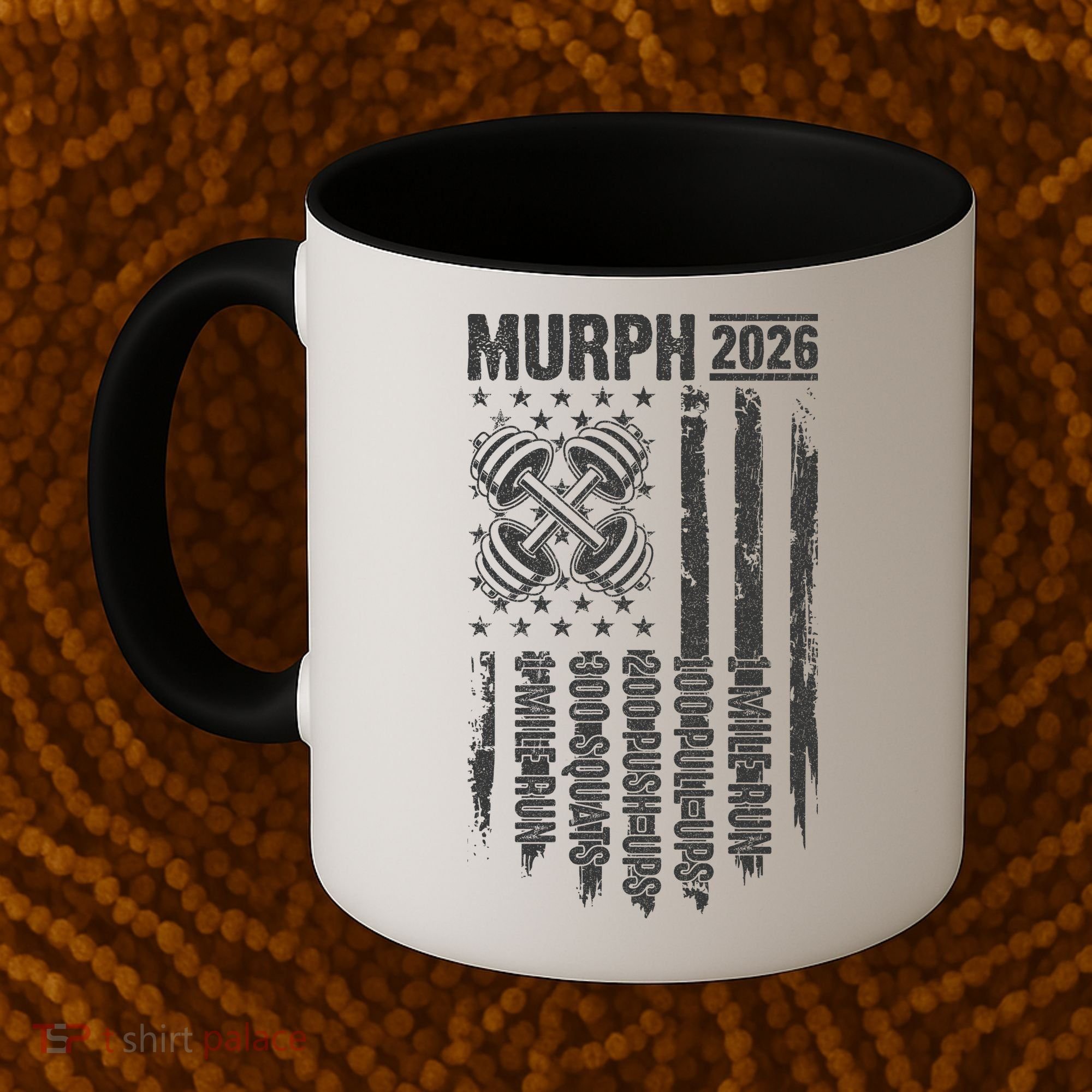 Murph 2026 Barbell American Flag Coffee Mug