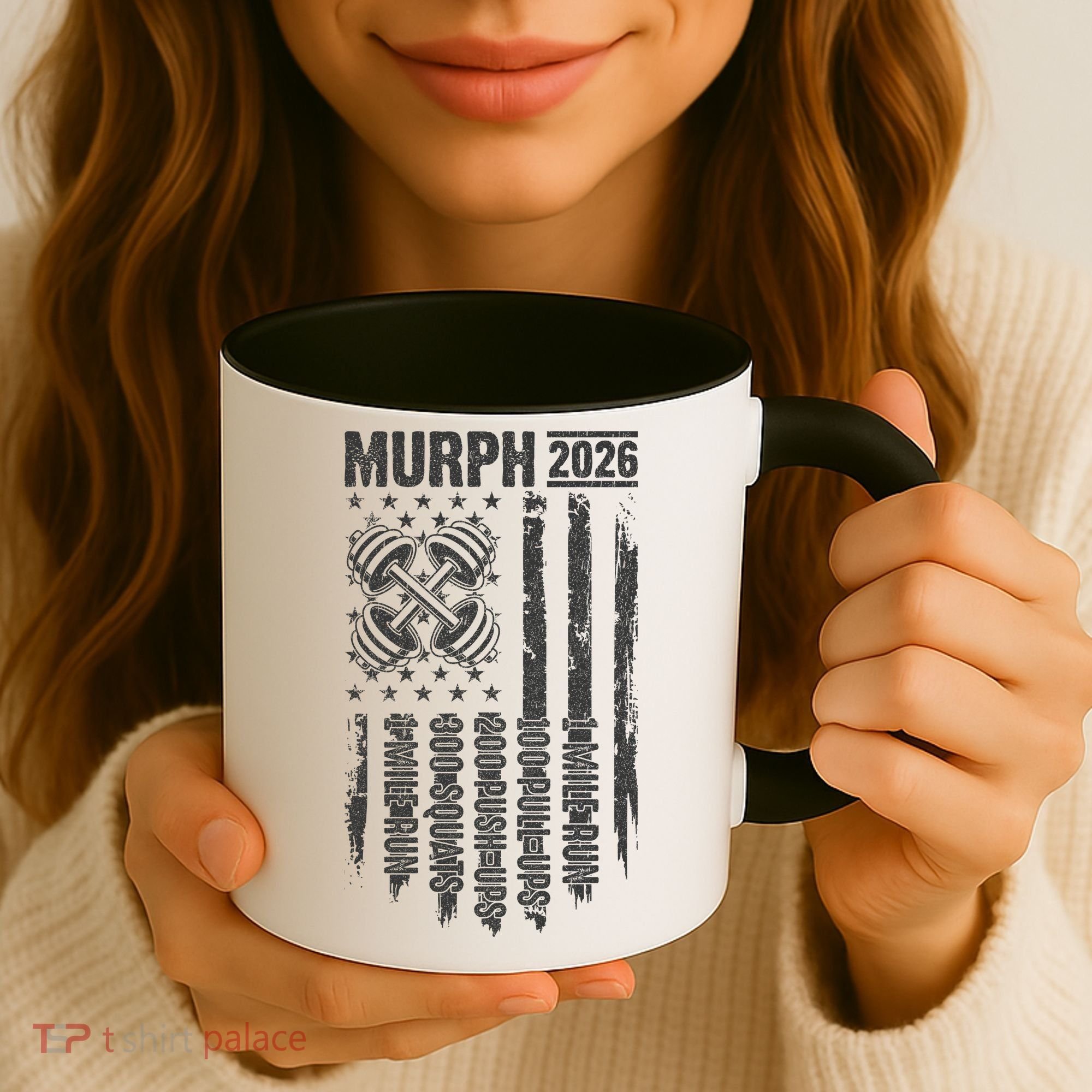 Murph 2026 Barbell American Flag Coffee Mug