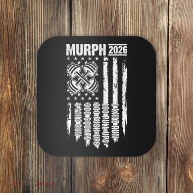 Murph 2026 Barbell American Flag Coaster