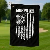 Murph 2026 Barbell American Flag Golf Towel thumb 1
