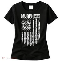 Murph 2026 Barbell American Flag Women's T-Shirt thumb 0
