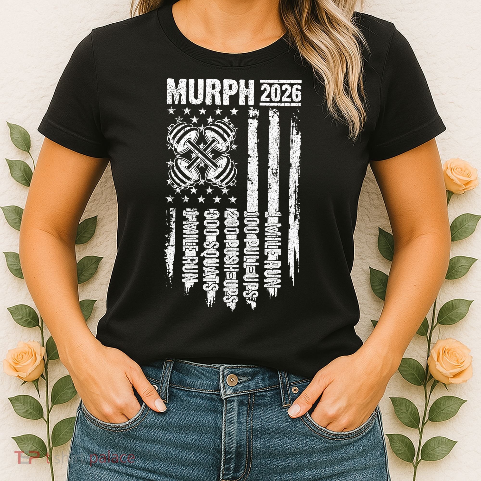 Murph 2026 Barbell American Flag Women's T-Shirt