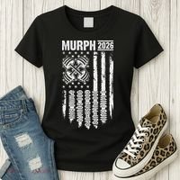 Murph 2026 Barbell American Flag Women's T-Shirt thumb 3