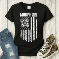 Murph 2026 Barbell American Flag Women's T-Shirt thumb 3
