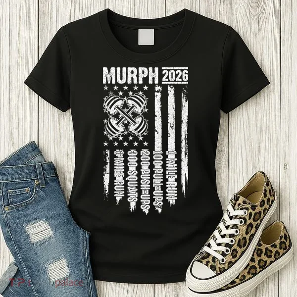 Murph 2026 Barbell American Flag Women's T-Shirt