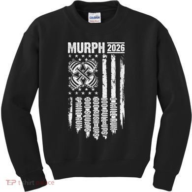 Murph 2026 Barbell American Flag Kids Sweatshirt