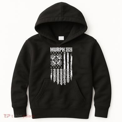 Murph 2026 Barbell American Flag Kids Hoodie