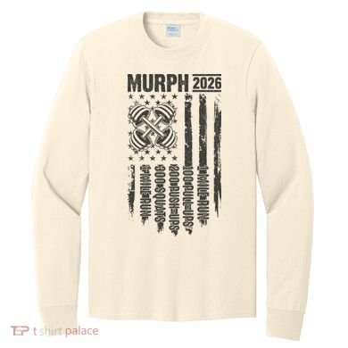 Murph 2026 Barbell American Flag Long Sleeve Shirt
