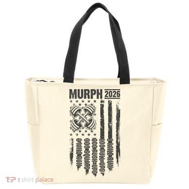 Murph 2026 Barbell American Flag Tote Bag