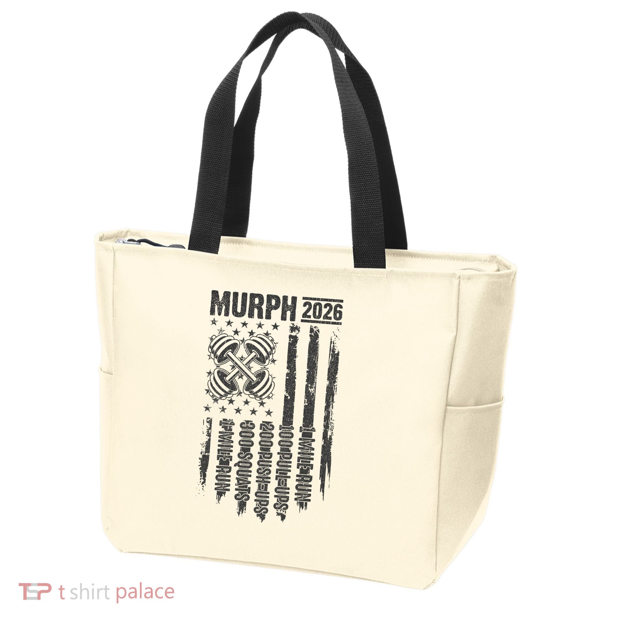 Murph 2026 Barbell American Flag Tote Bag