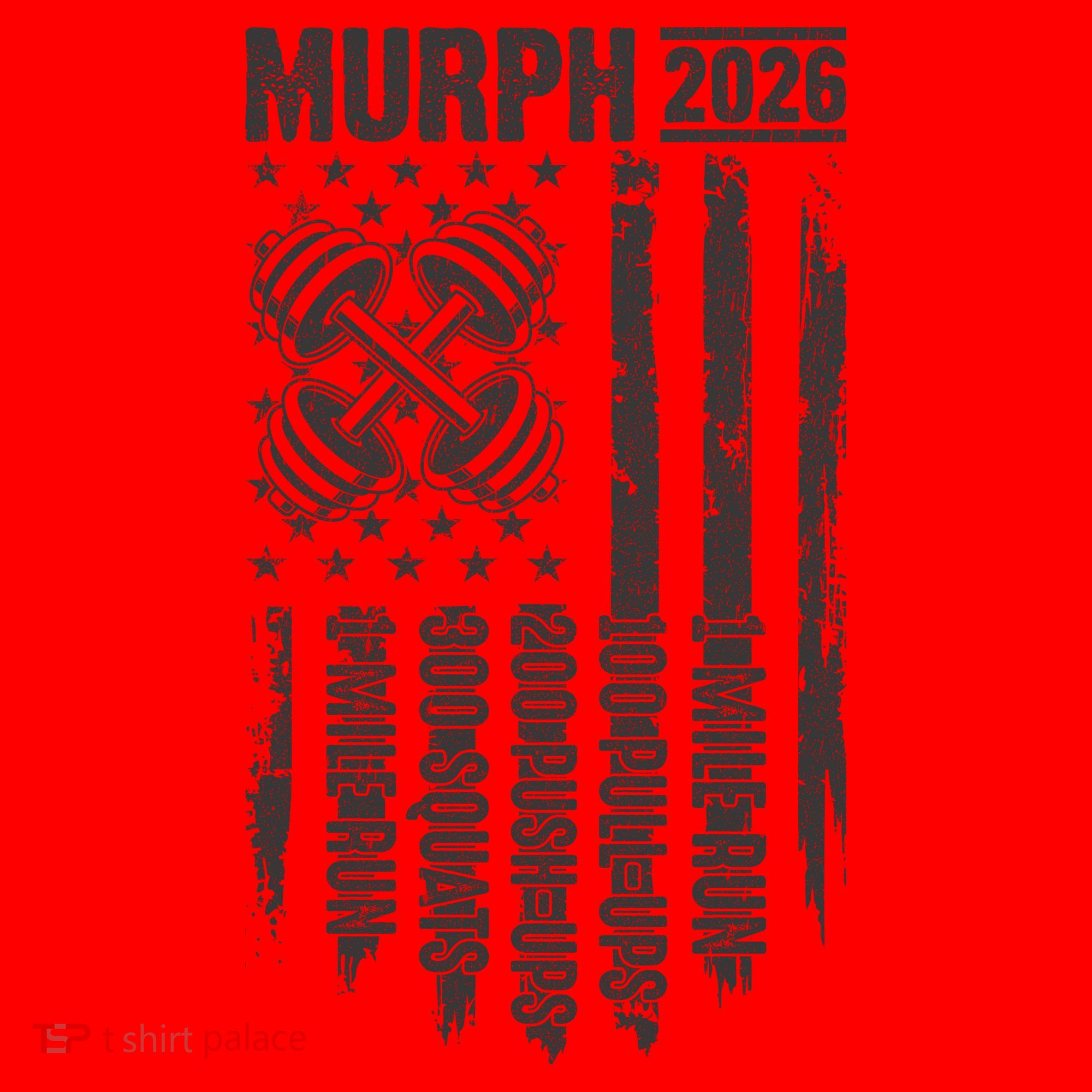 Murph 2026 Barbell American Flag Santa Hat