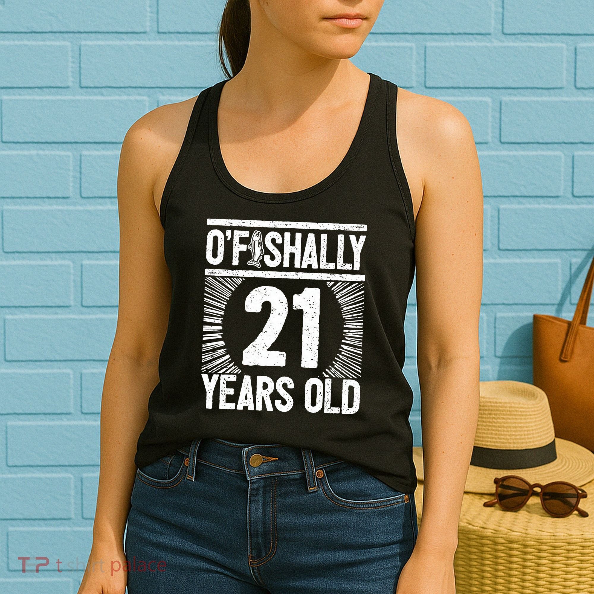 Milestone 21st Birthday 21 Years Old Angler Women's Tank Top