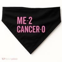 Me 2 Cancer 0 I Beat Breast Cancer Twice Survivor Cute USA-Made Doggie Bandana thumb 0