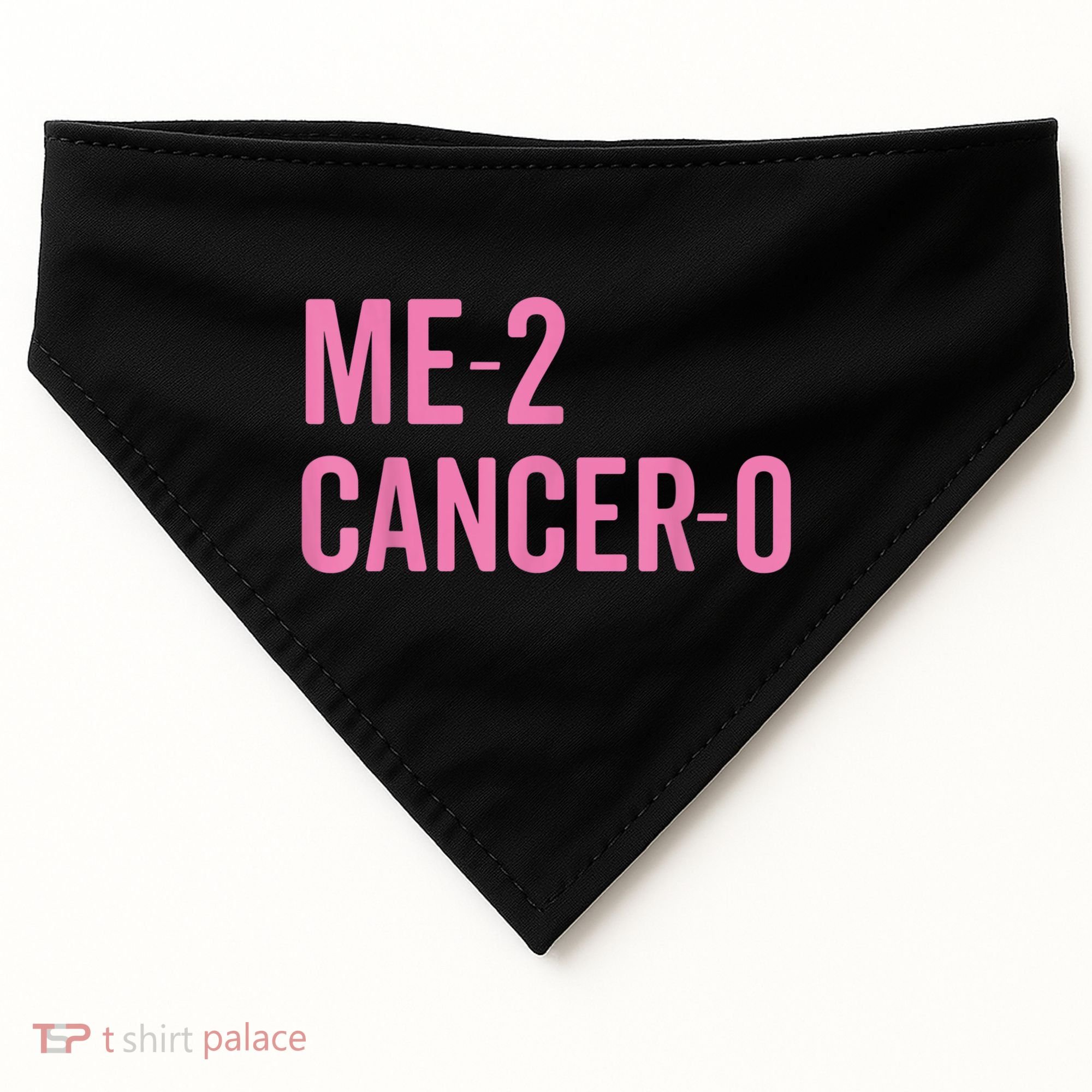 Me 2 Cancer 0 I Beat Breast Cancer Twice Survivor Cute USA-Made Doggie Bandana