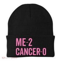 Me 2 Cancer 0 I Beat Breast Cancer Twice Survivor Cute Beanie thumb 0