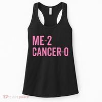 Me 2 Cancer 0 I Beat Breast Cancer Twice Survivor Cute Women's Tank Top thumb 0