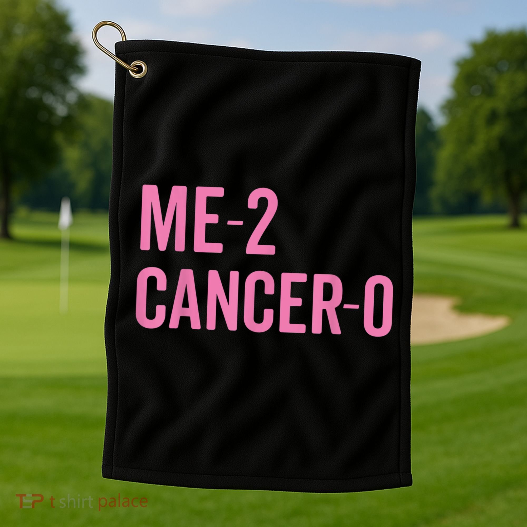 Me 2 Cancer 0 I Beat Breast Cancer Twice Survivor Cute Golf Towel
