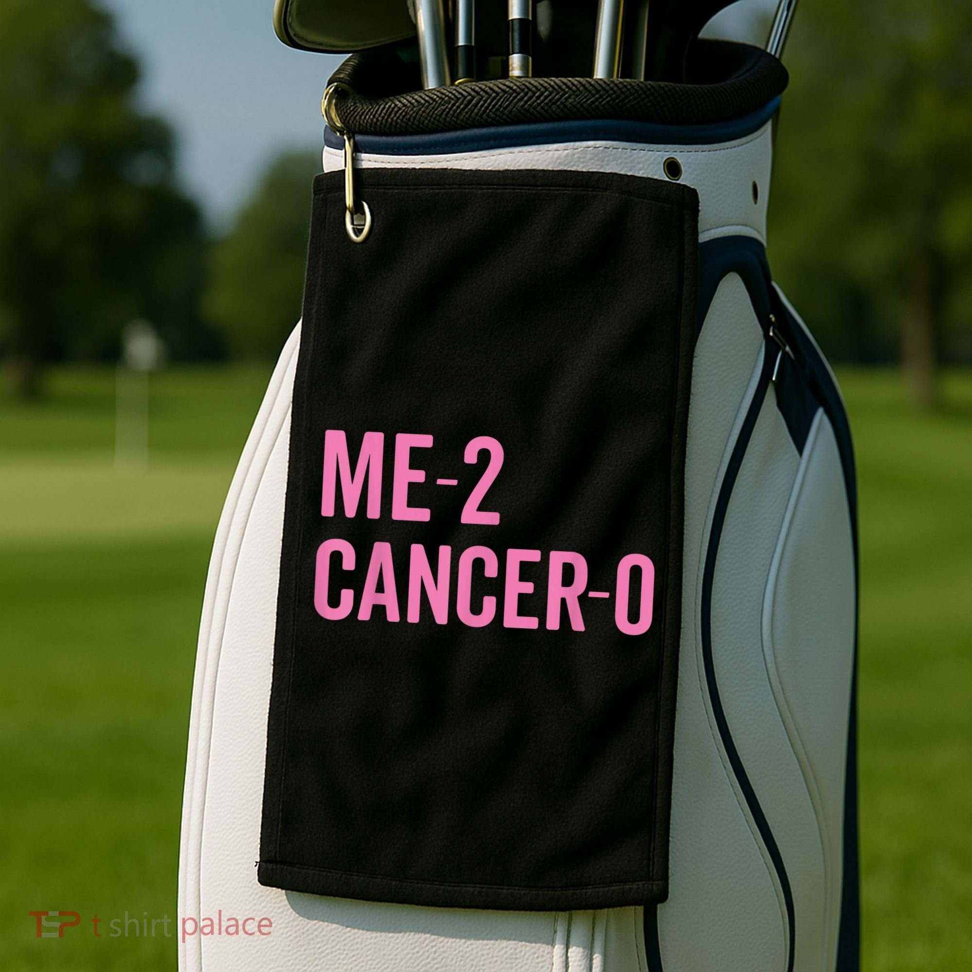 Me 2 Cancer 0 I Beat Breast Cancer Twice Survivor Cute Golf Towel