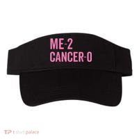 Me 2 Cancer 0 I Beat Breast Cancer Twice Survivor Cute Visor thumb 0