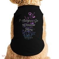 Matthew 2819 I Follow Jesus Baptism Baptized Christian Doggie Tank thumb 0