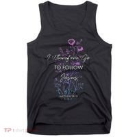 Matthew 2819 I Follow Jesus Baptism Baptized Christian Tank Top thumb 0