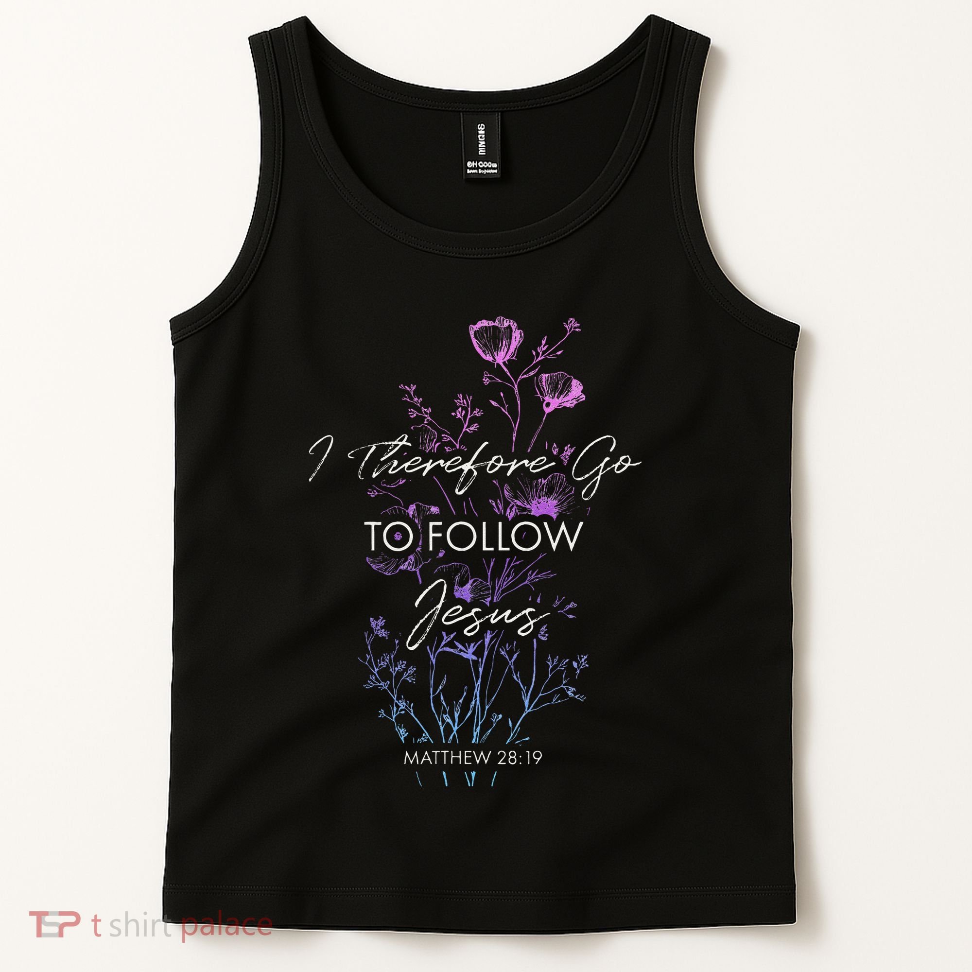 Matthew 2819 I Follow Jesus Baptism Baptized Christian Tank Top