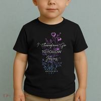 Matthew 2819 I Follow Jesus Baptism Baptized Christian Toddler T-Shirt thumb 2