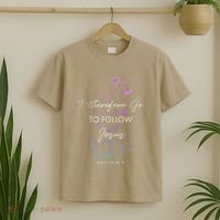 Matthew 2819 I Follow Jesus Baptism Baptized Christian T-Shirt thumb 2