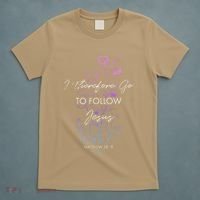 Matthew 2819 I Follow Jesus Baptism Baptized Christian T-Shirt thumb 5